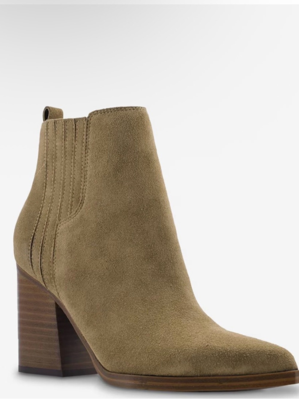 Marc Fisher Olive Suede Block Heel Ankle Boots